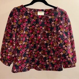 Anthropologie Floral Blouse - Pink and Yellow